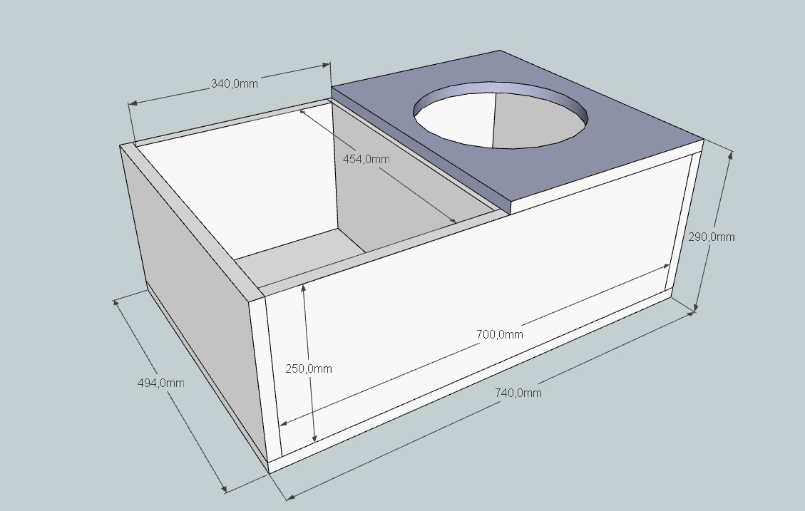 Короб под 18 сабвуфер чертеж на трубе
