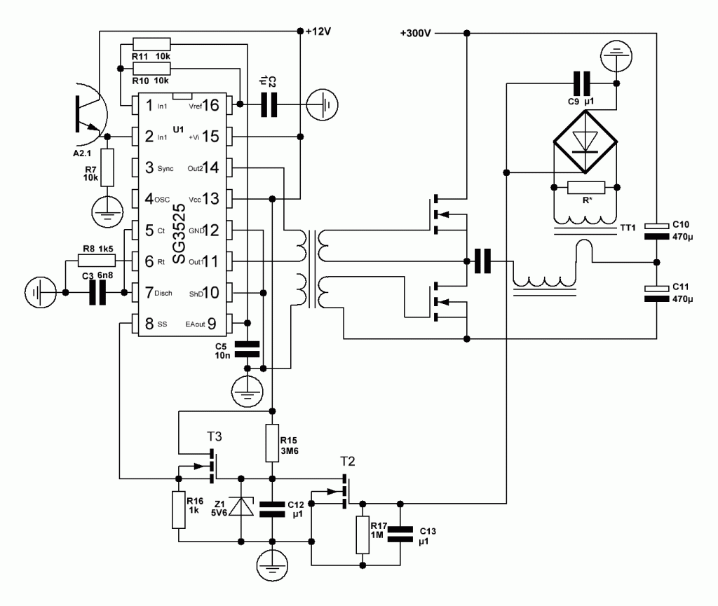 Плата драйвера инвертора sg3525 lm358 схема подключения